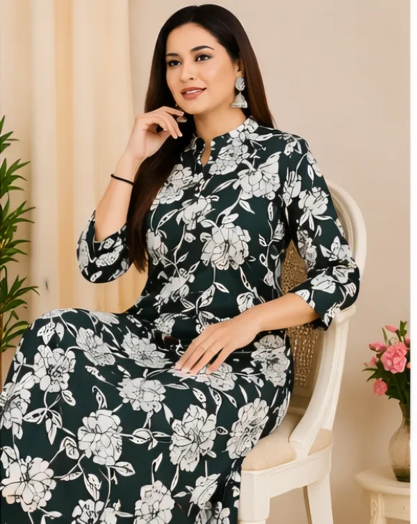 Dark_Green_And_White_Cotton_Co_Ord_Set_For_Women