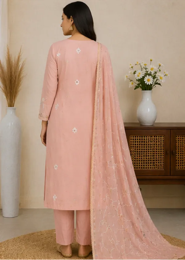Peach_Cotton_Unstitched_Suit_Set_For_Women