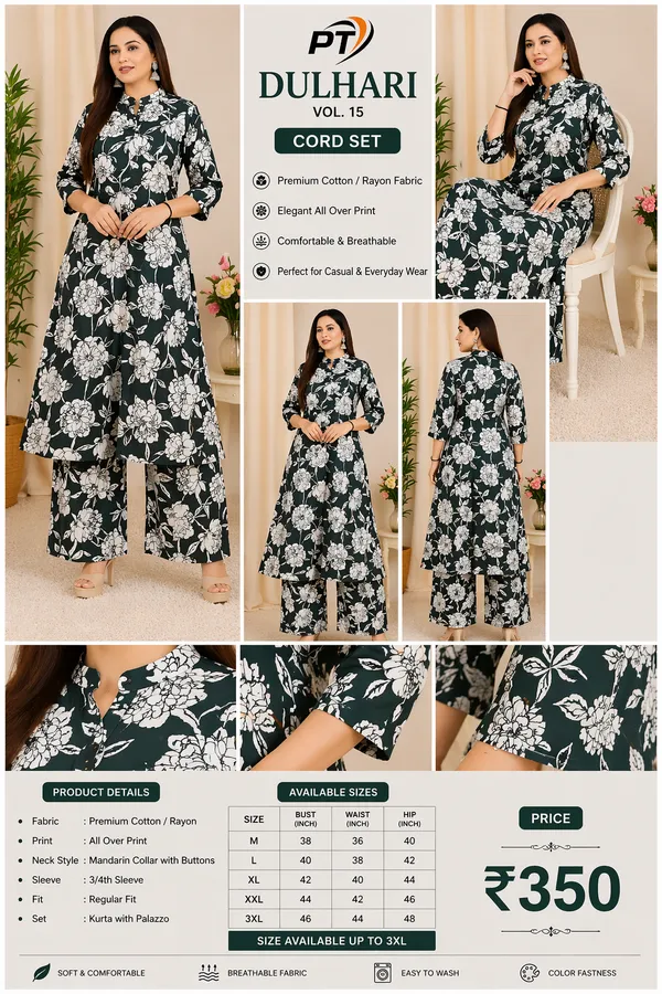Dark_Green_And_White_Cotton_Co_Ord_Set_For_Women