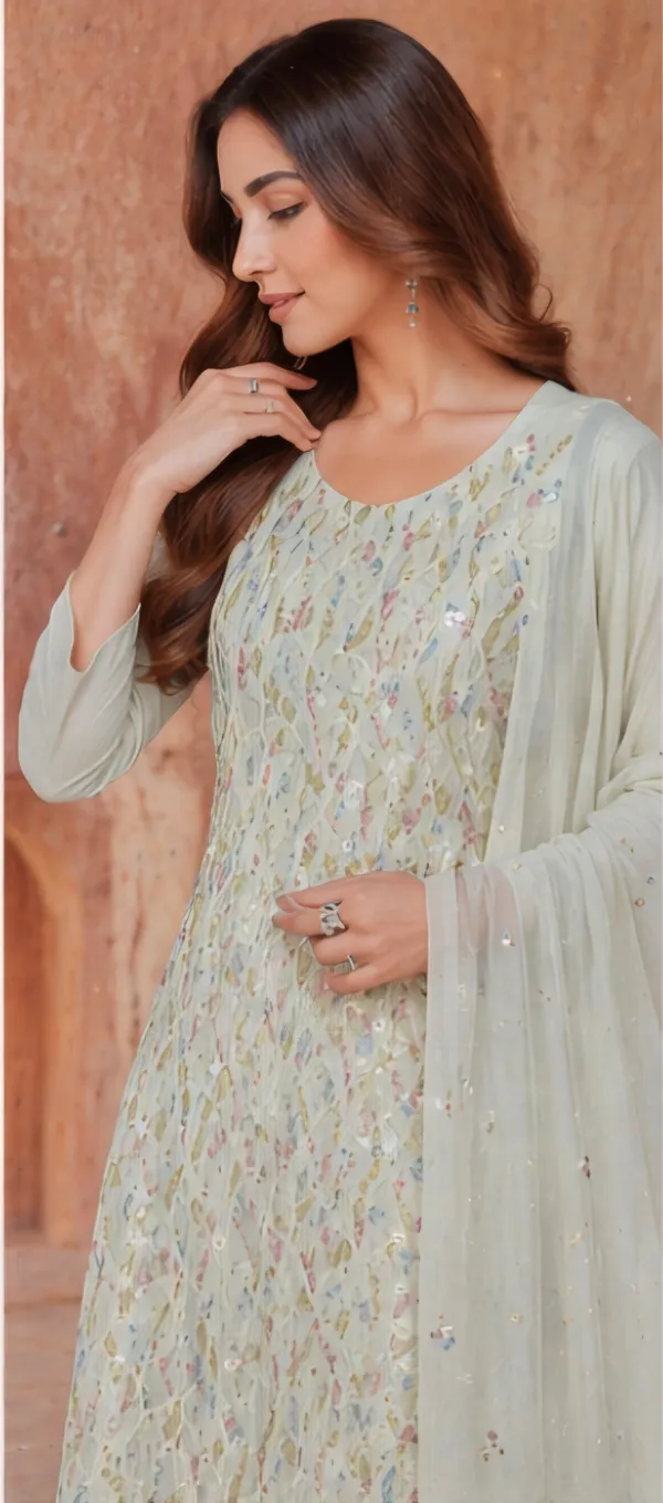 Light_Green_Georgette_Unstitched_Suit_Set_For_Women