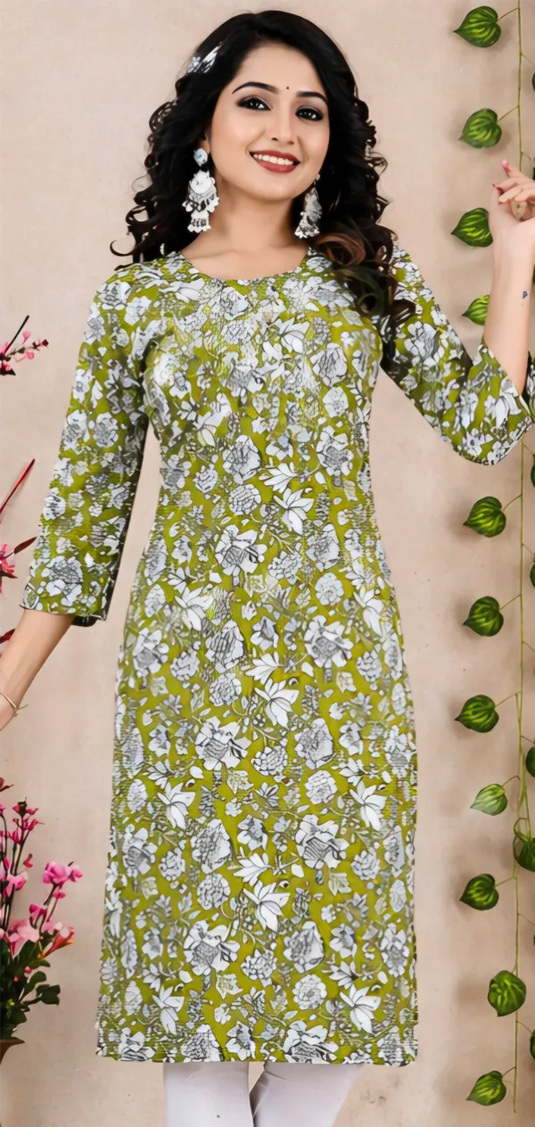 Green_Rayon_Kurti_For_Women