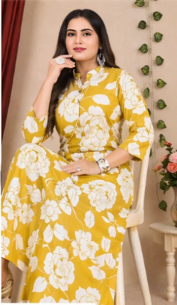 Yellow_Cotton_Co_Ord_Set_For_Women