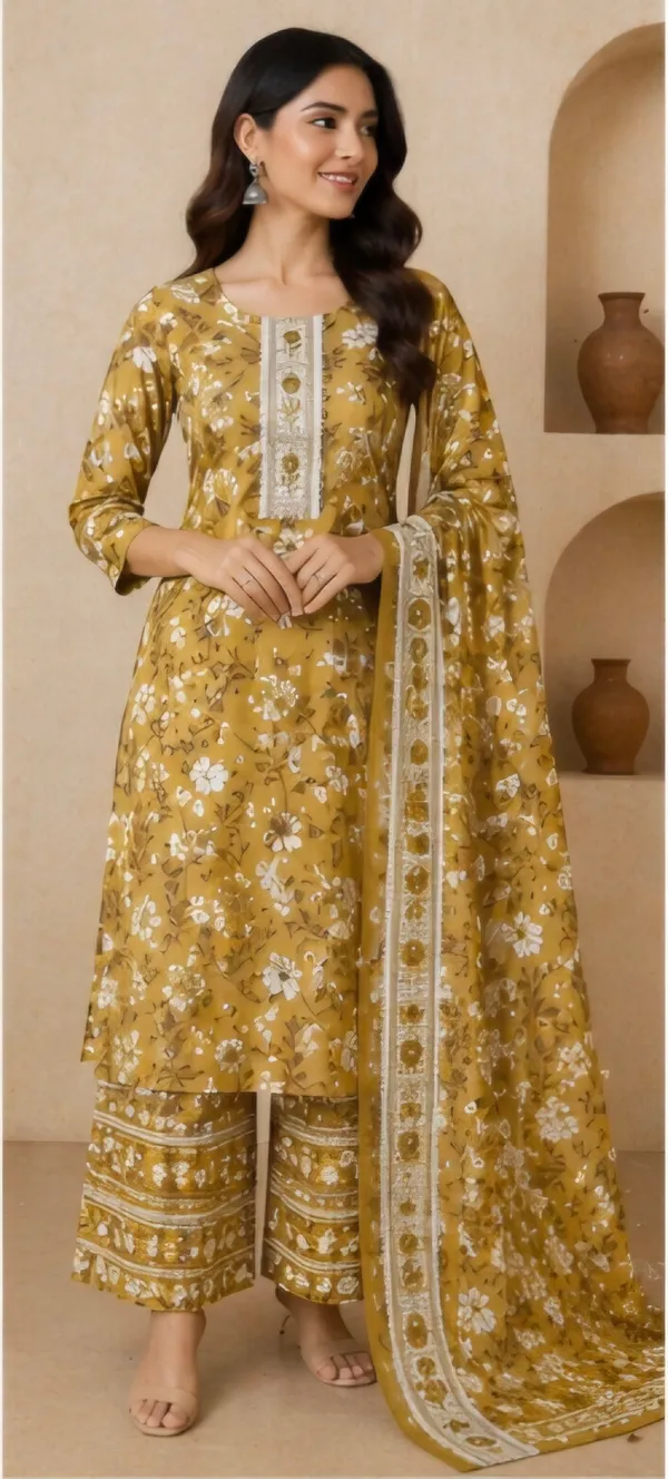 Yellow_Cotton_Unstitched_Suit_Set_For_Women