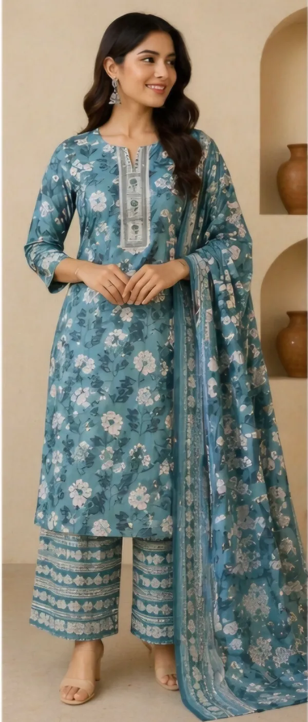 Blue_Cotton_Unstitched_Suit_Set_For_Women