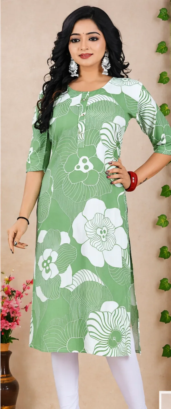 Green_Rayon_Kurti_For_Women