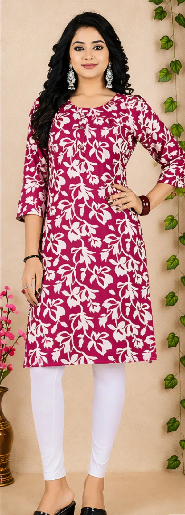 Pink_Rayon_Kurti_For_Women