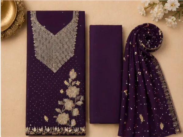 Purple_Georgette_Unstitched_Suit_Set_For_Women
