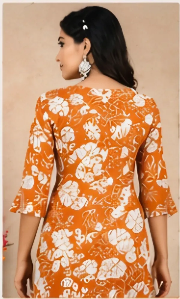 Orange_Rayon_Kurti_For_Women