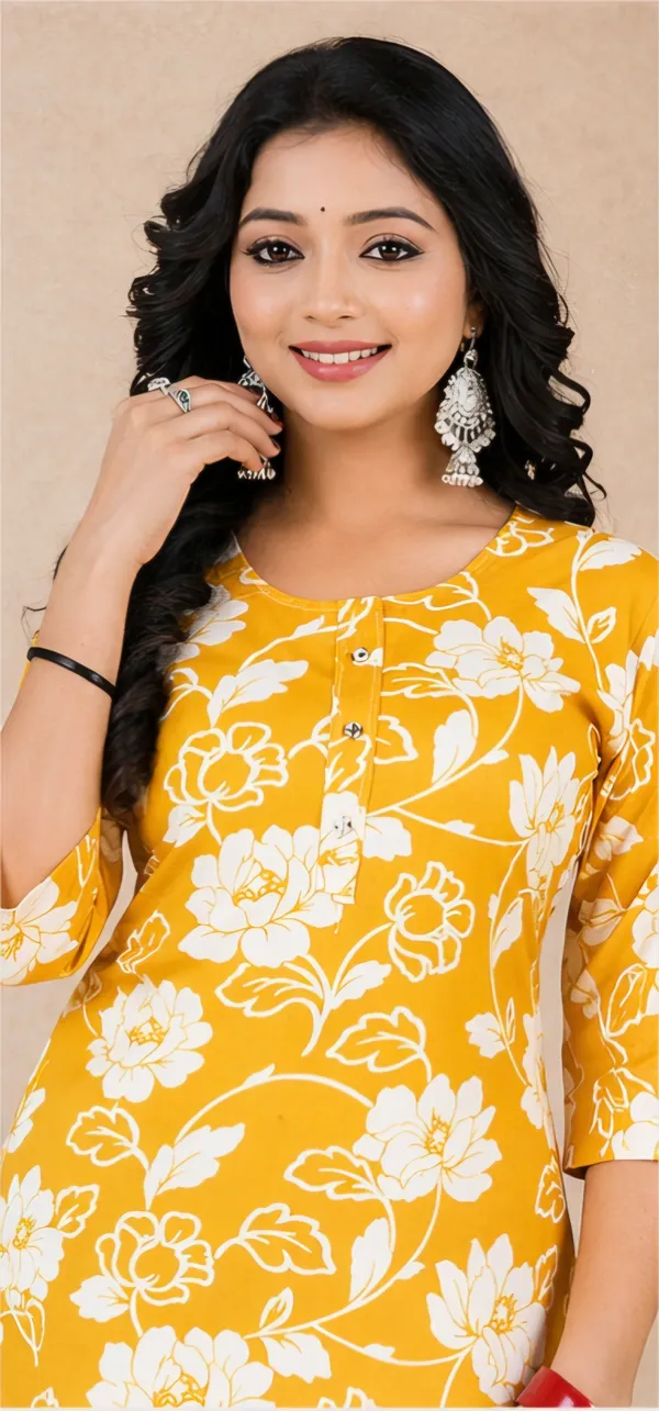 Yellow_Rayon_Kurti_For_Women