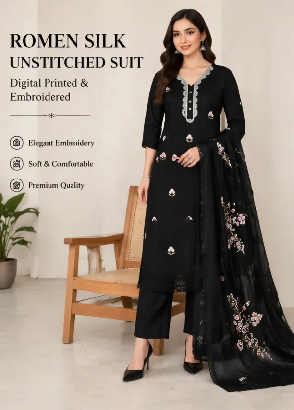 Black_Silk_Unstitched_Suit_Set_For_Women