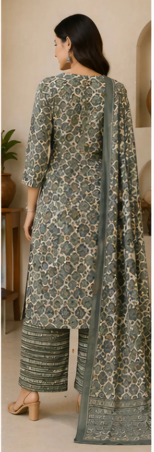 Green_Cotton_Unstitched_Suit_Set_For_Women