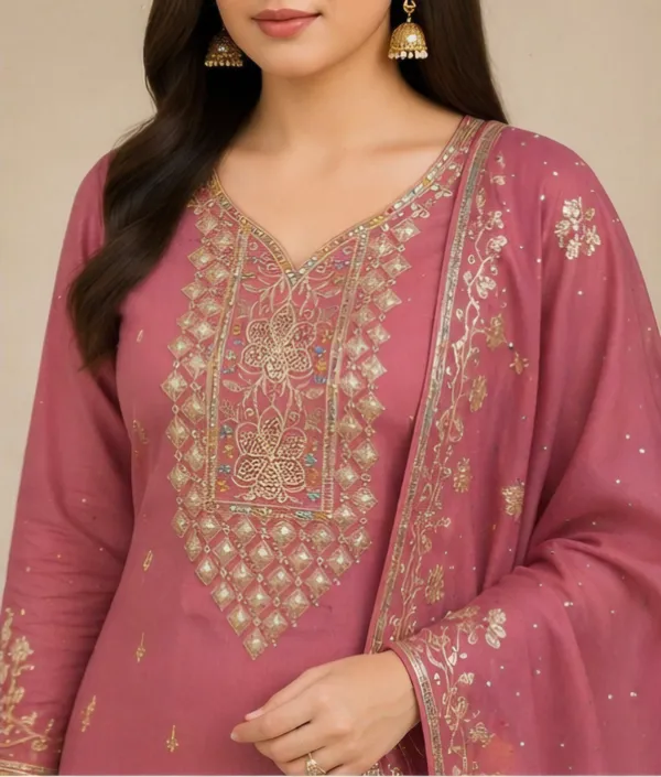 Pink_Cotton_Unstitched_Suit_Set_For_Women