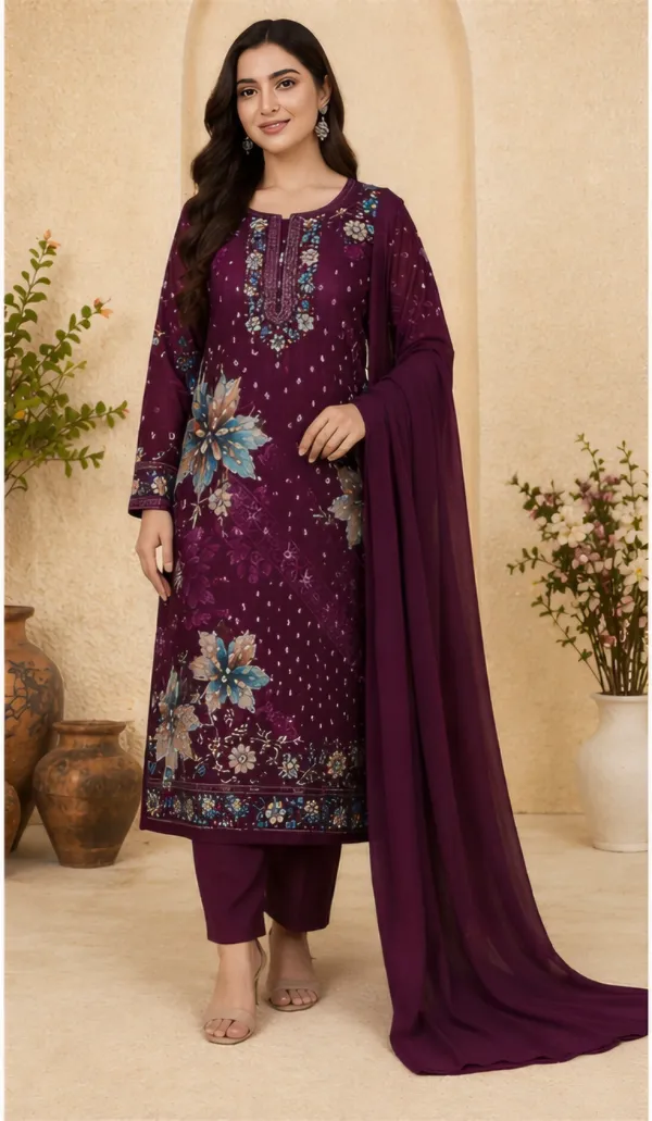 Wine_Rayon_Unstitched_Suit_Set_For_Women