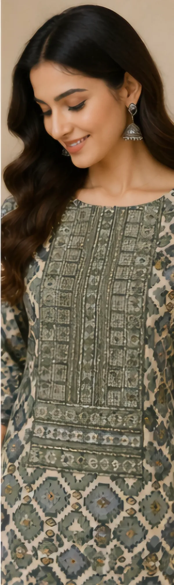 Green_Cotton_Unstitched_Suit_Set_For_Women