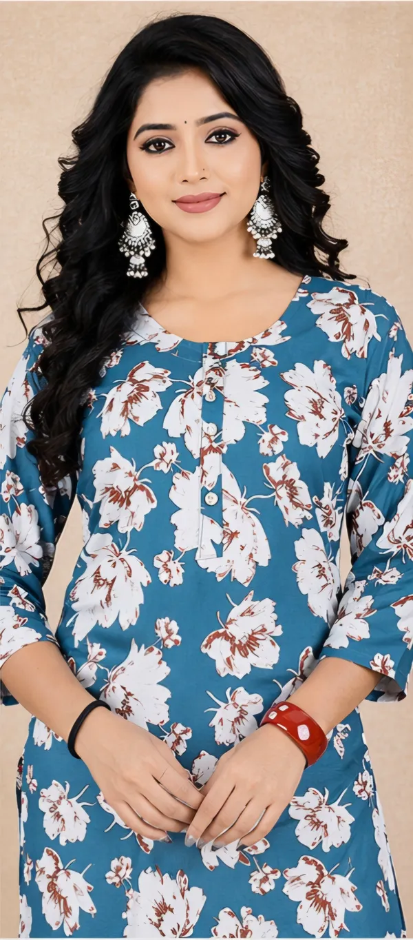 Blue_Rayon_Kurti_For_Women