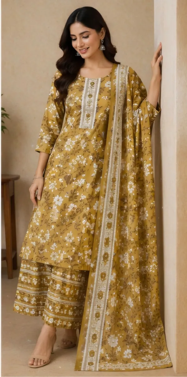 Yellow_Cotton_Unstitched_Suit_Set_For_Women