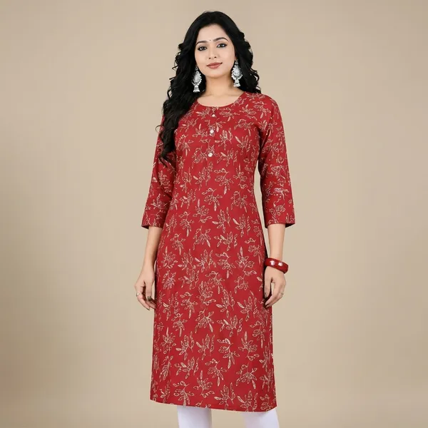 Red_Rayon_Kurti_For_Women