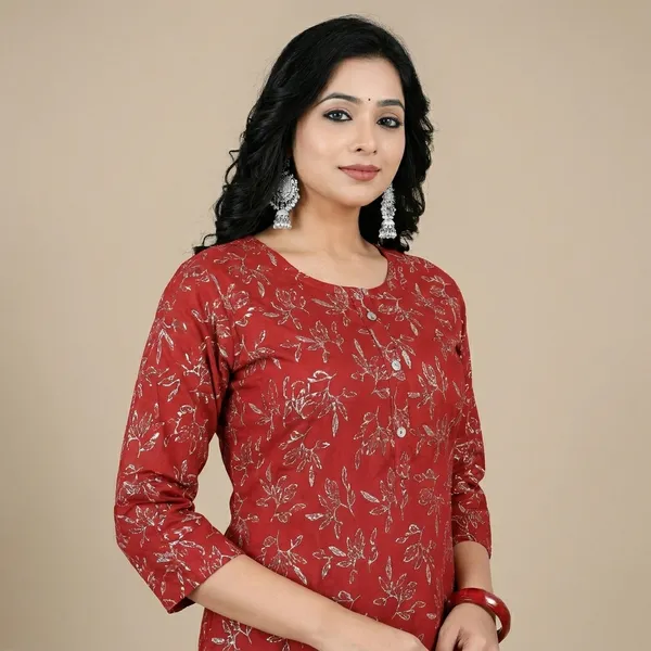 Red_Rayon_Kurti_For_Women