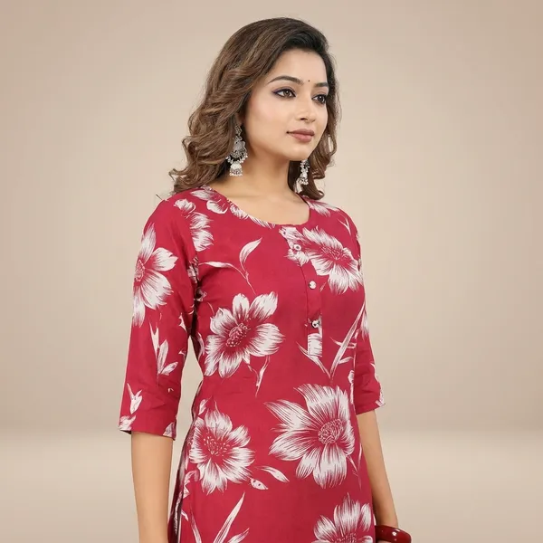 Red_Rayon_Kurti_For_Women