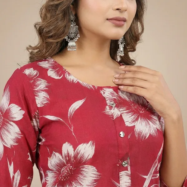 Red_Rayon_Kurti_For_Women