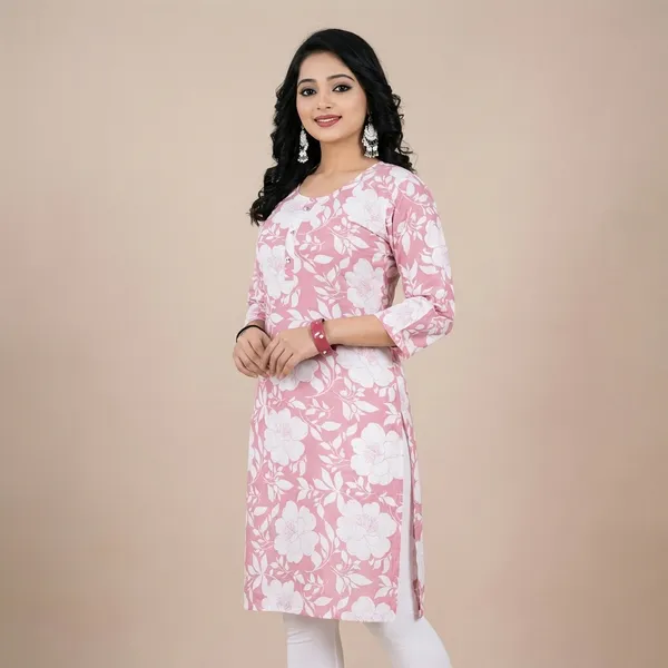 Light_Pink_Rayon_Kurti_For_Women