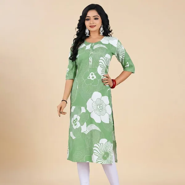 Green_Rayon_Kurti_For_Women