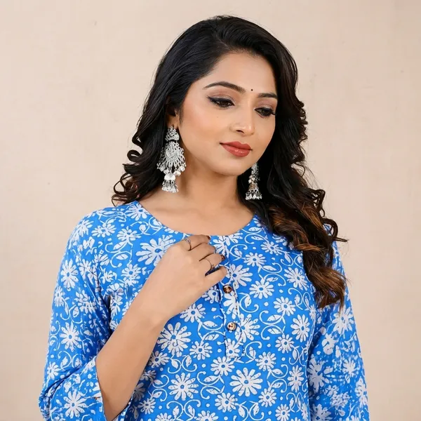 Blue_Rayon_Kurti_For_Women