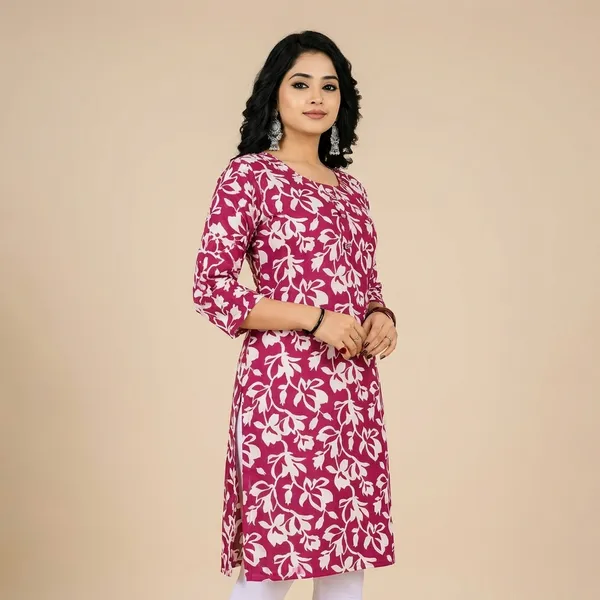 Pink_Rayon_Kurti_For_Women