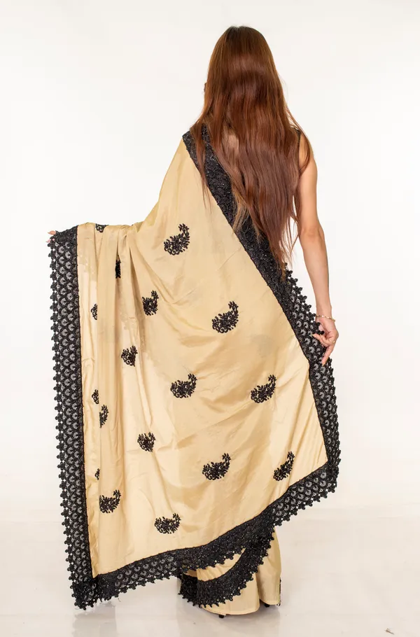 Beige_Chinnon_Saree_with_Black_Embroidered_Border