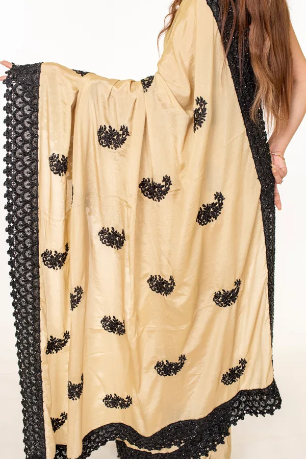Beige_Chinnon_Saree_with_Black_Embroidered_Border