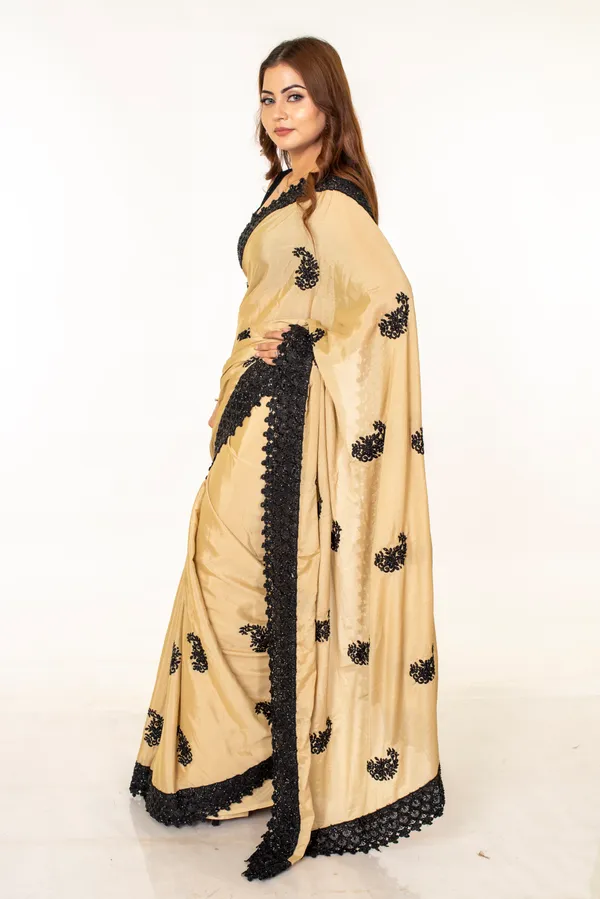 Beige_Chinnon_Saree_with_Black_Embroidered_Border