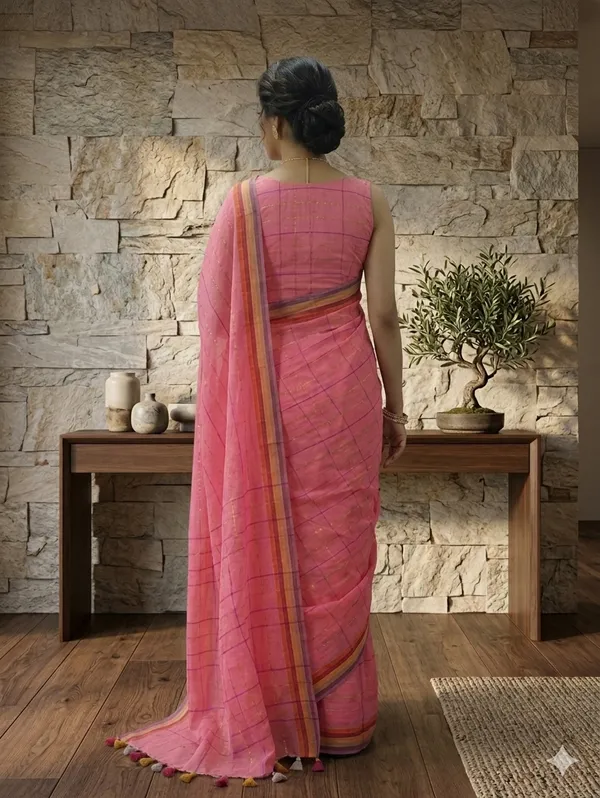 Cotton_Saree_with_Multicolor_Stripe_Border