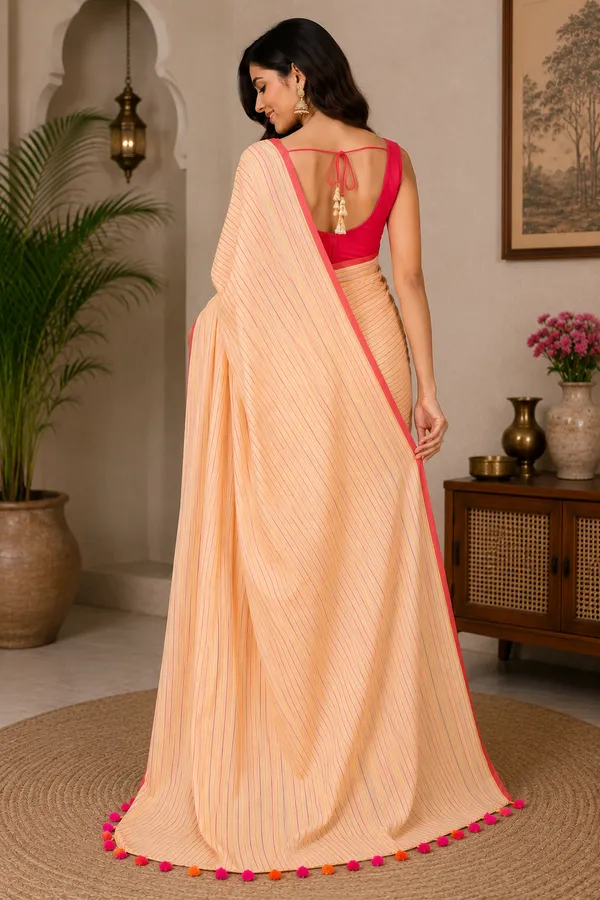 Cotton__Blend_Saree_with__Solid_Border