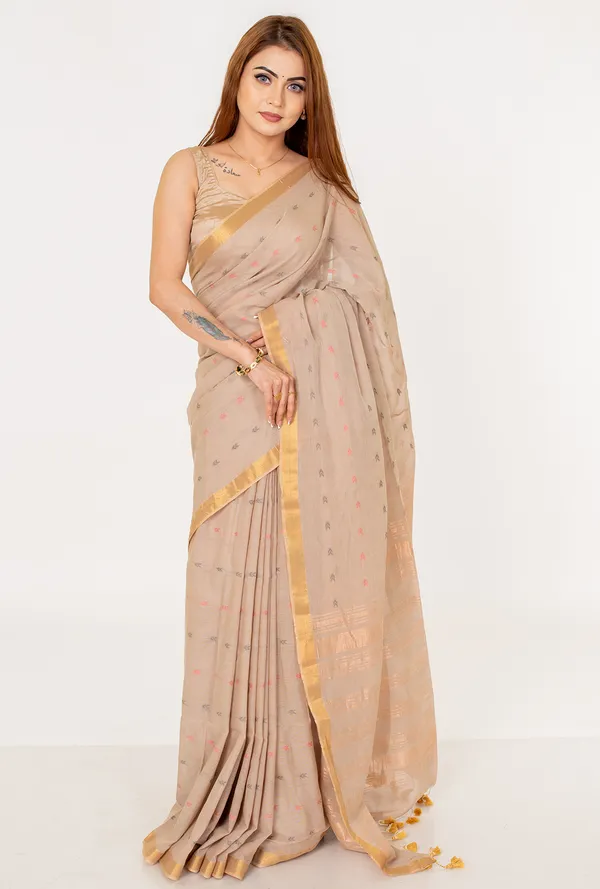 Cotton__grey_Saree_with_Woven_Butti