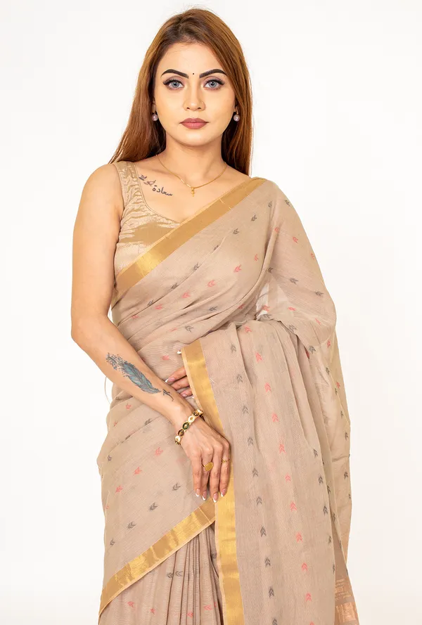Cotton__grey_Saree_with_Woven_Butti