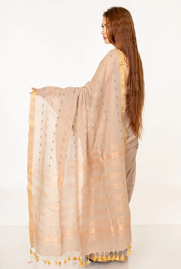 Cotton__grey_Saree_with_Woven_Butti