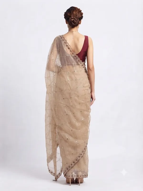 Designer_Saree_with_Delicate_Maroon_Border_and_Intricate_Geometric_Sequin_Pattern_for_Women