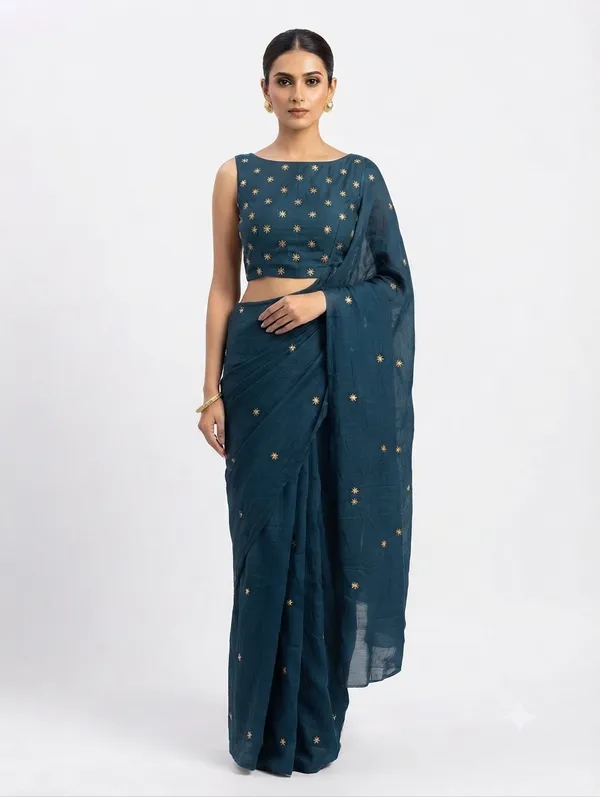 Designer_Saree_with_Elegant_Floral_Traditional_Pattern_for_Women_with_Blouse_Piece