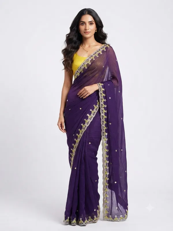 Designer_Saree_with_Floral_Embroidered_Border_and_Delicate_Sequin_Work_for_Women