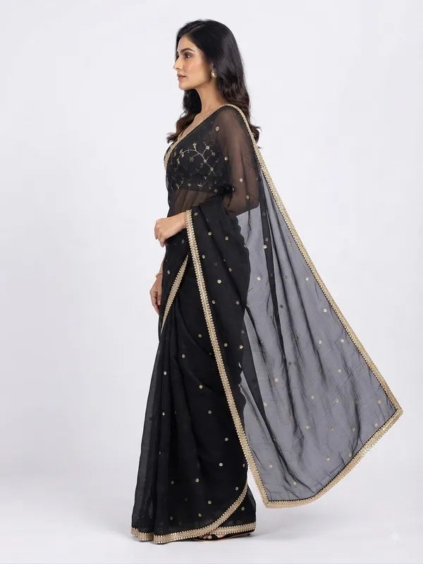 Elegant_Black_Designer_Saree_with_Delicate_Golden_Embellished_Border