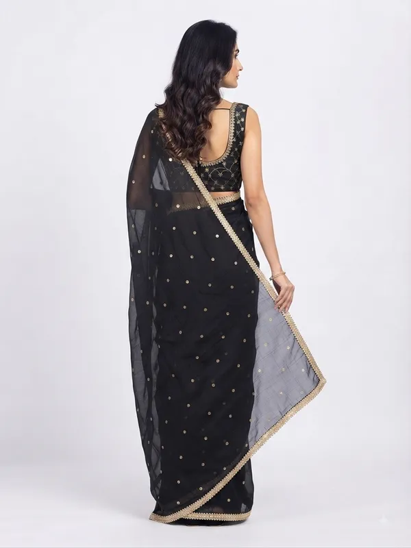 Elegant_Black_Designer_Saree_with_Delicate_Golden_Embellished_Border