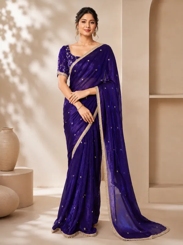 Elegant_Blue_Designer_Saree_with_Delicate_Golden_Embellished_Border