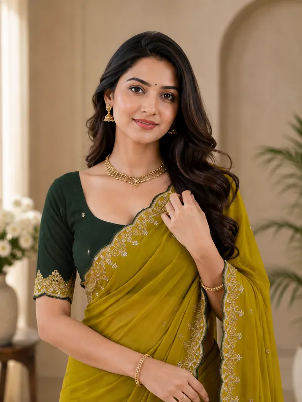 Elegant_Designer_Saree_with_Delicate_Gold_Embroidered_Border_and_Subtle_Sequin_Detailing_for_Women