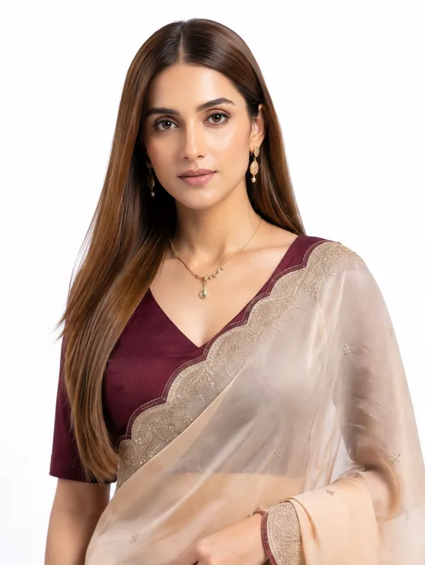 Elegant_Designer_Saree_with_Delicate_Golden_Embellished_Border_and_Subtle_Butti_Pattern_for_Women