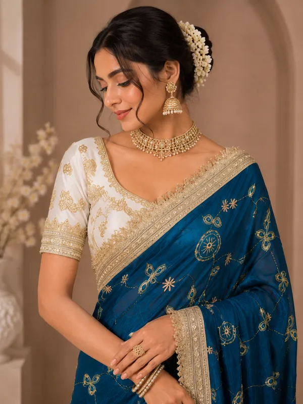 Elegant_Designer_Saree_with_Intricate_Golden_Floral_Embroidery_and_Embellished_Border_for_Women
