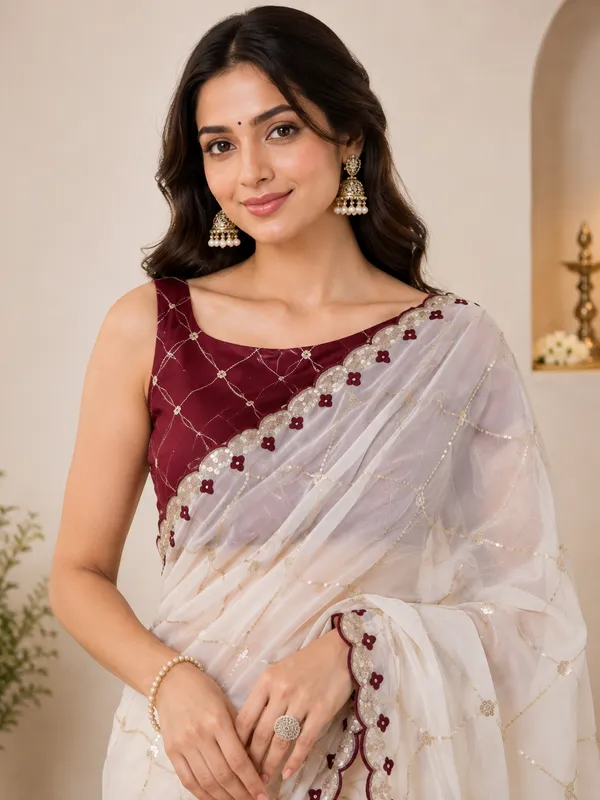 Elegant_Designer_Saree_with_Sequin_Diamond_Pattern_&_Floral_Scalloped_Border
