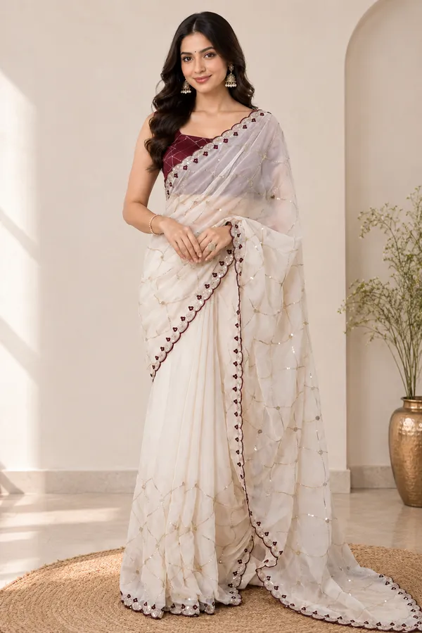 Elegant_Designer_Saree_with_Sequin_Diamond_Pattern_&_Floral_Scalloped_Border