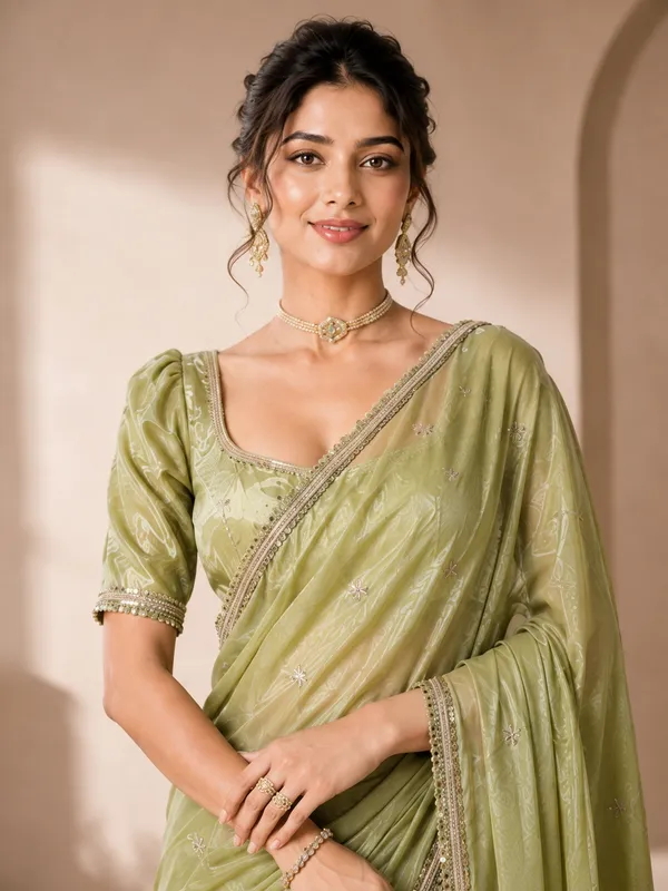 Elegant_Green_Designer_Saree_with_Delicate_Silver_Embellished_Border