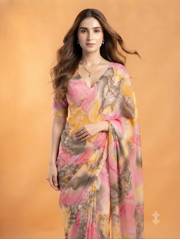 Elegant_Multicolor_Designer_Saree_with_Floral_Print_and_Abstract__Pattern_for_Women