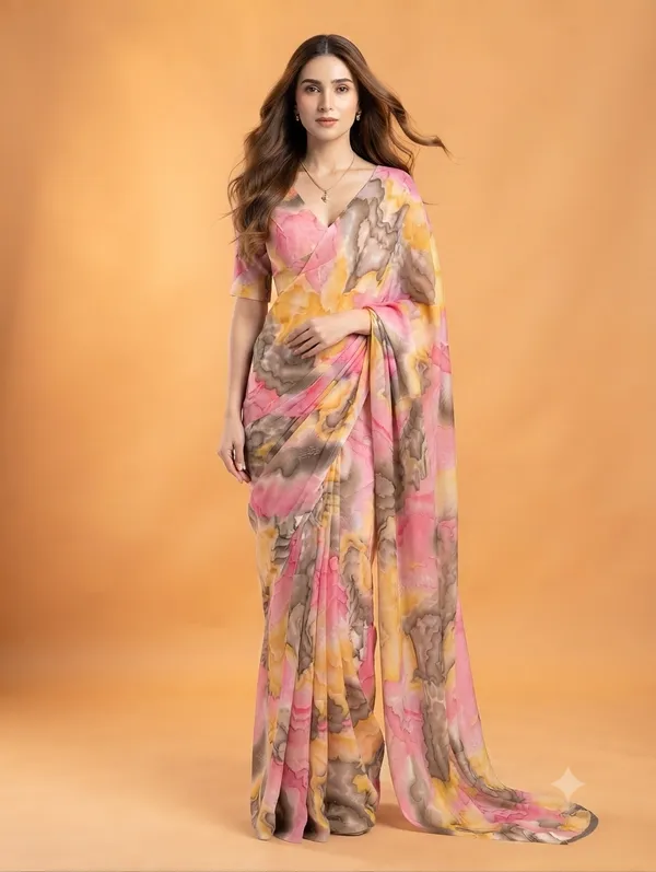 Elegant_Multicolor_Designer_Saree_with_Floral_Print_and_Abstract__Pattern_for_Women